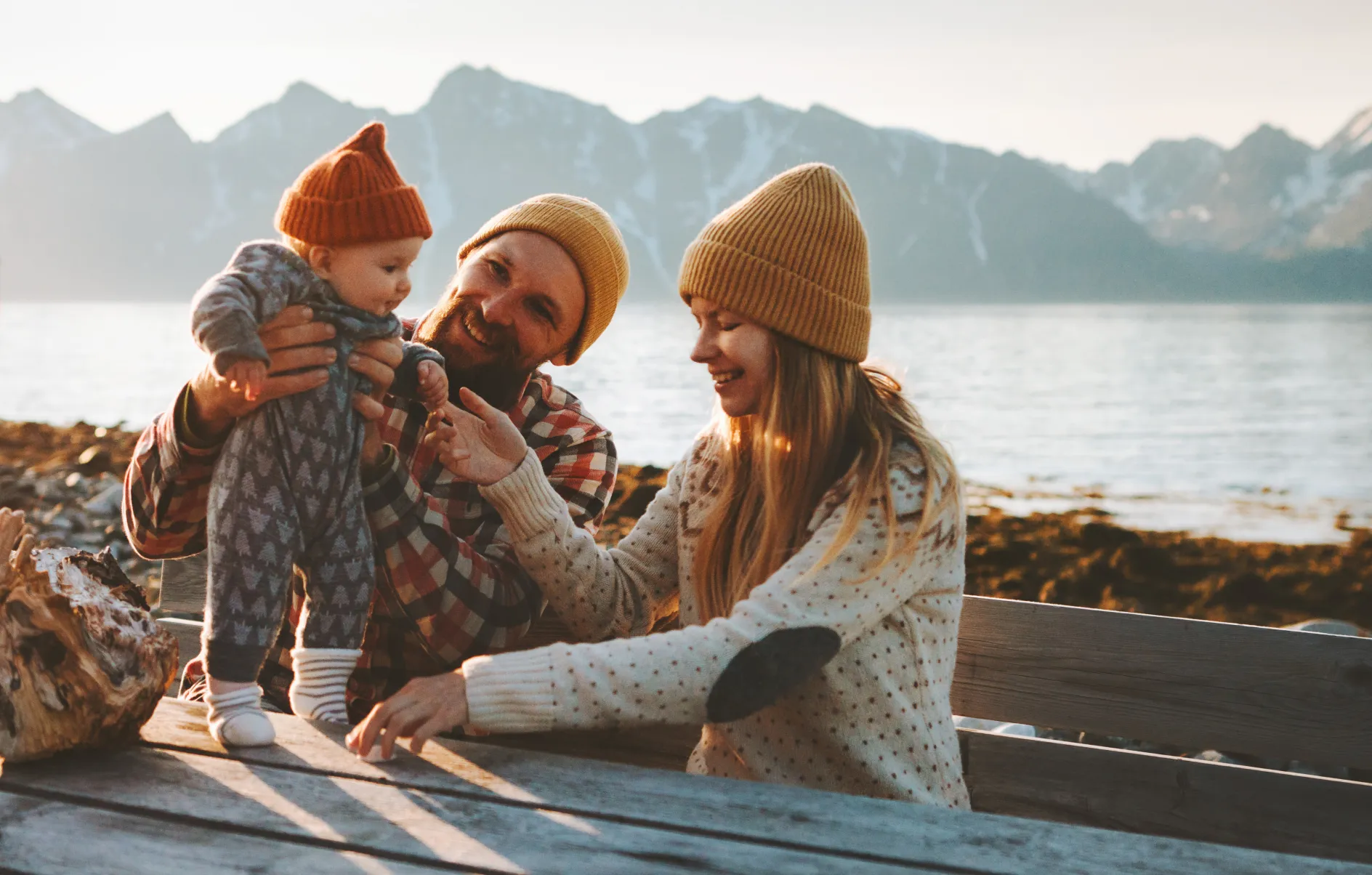 Man and women with happy baby